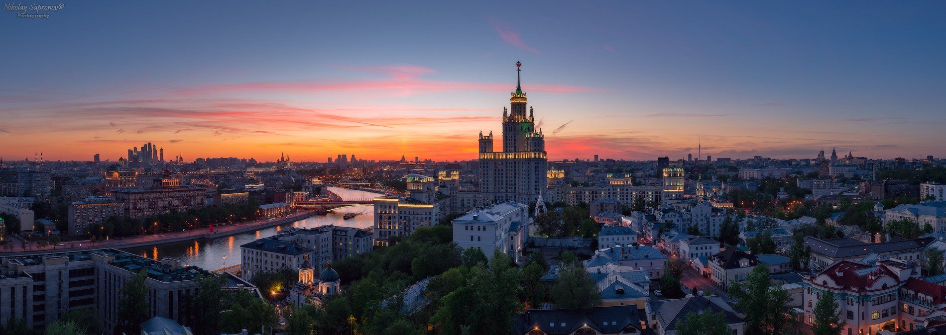 москва, таганка, таганский район, замоскворечье, котельники, котельническая набережная, высотки москвы, moscow, закат, панорама, цао, Николай Сапронов