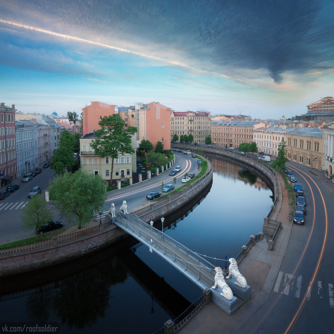 Санкт-Петербург, город, крыша, рассвет, пейзаж, мост, Голубев Алексей