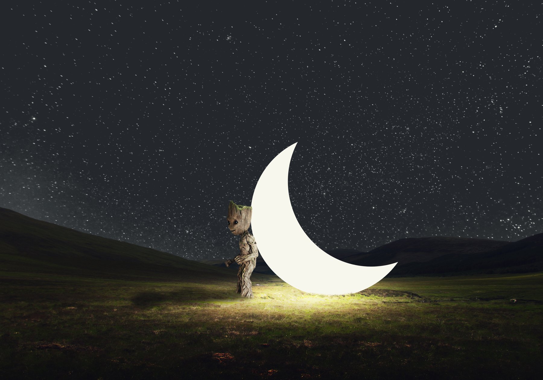 поле, звезды, месяц,, Sergii Vidov