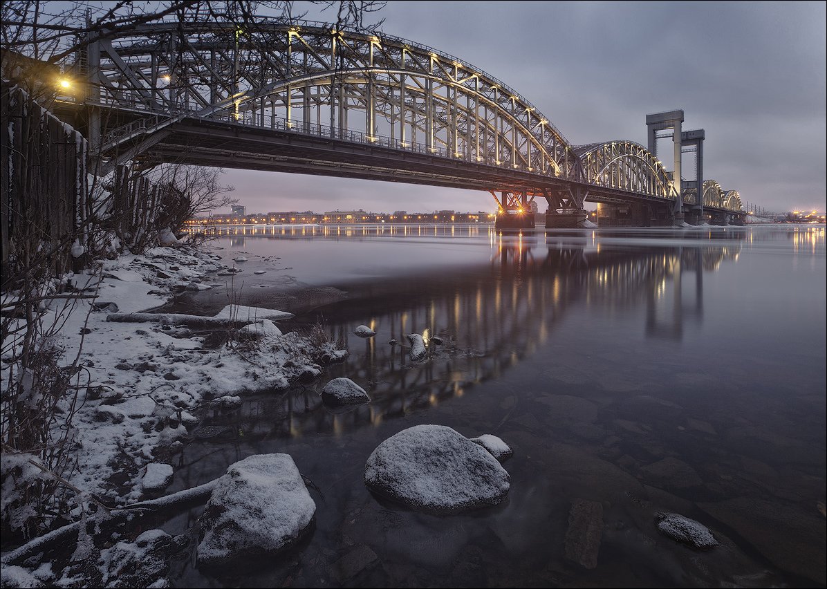 санкт-петербург, финляндский, железнодорожный, мост, нева, ледоход, EGRA : ЕГРА