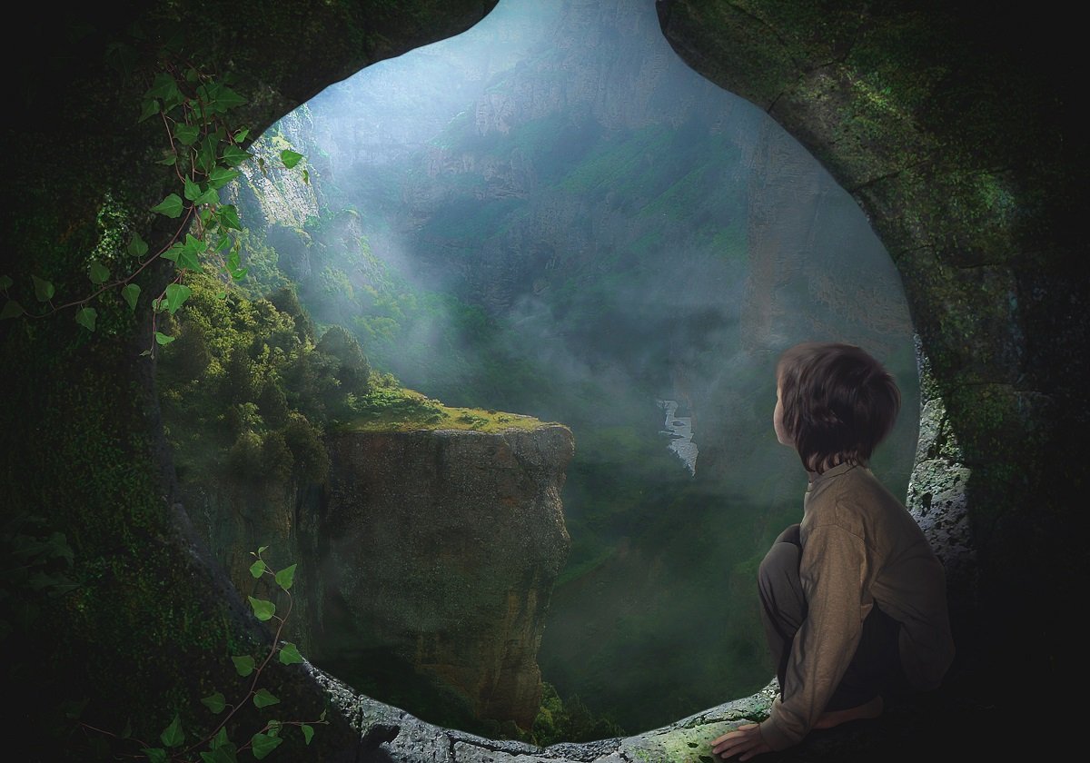 мальчик, пещера, джунгли, горы, Sergii Vidov