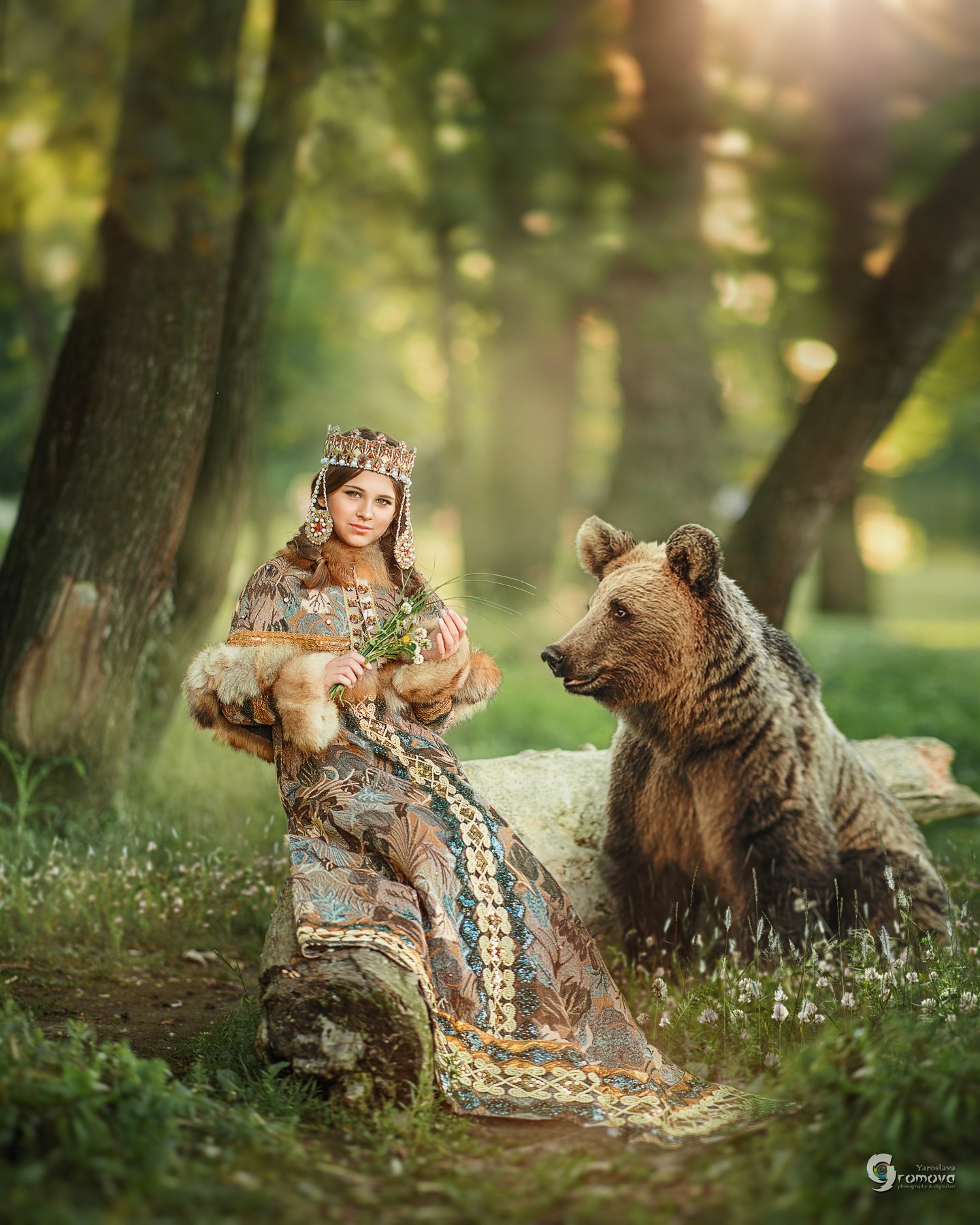 княжна, Киевская Русь, лес, медведь, сказка, фотопроект, царевна, принцесса, Ярослава Громова