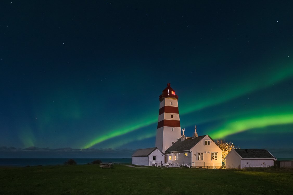 norway,aurora,light,lighthouse,night, Tomek Orylski