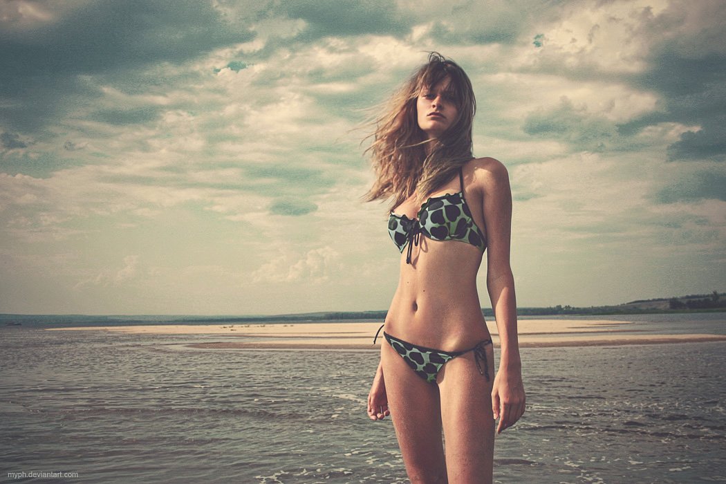 красота, девушка, солнце, пляж, песок, ветер, купальник, Александр Ковалев