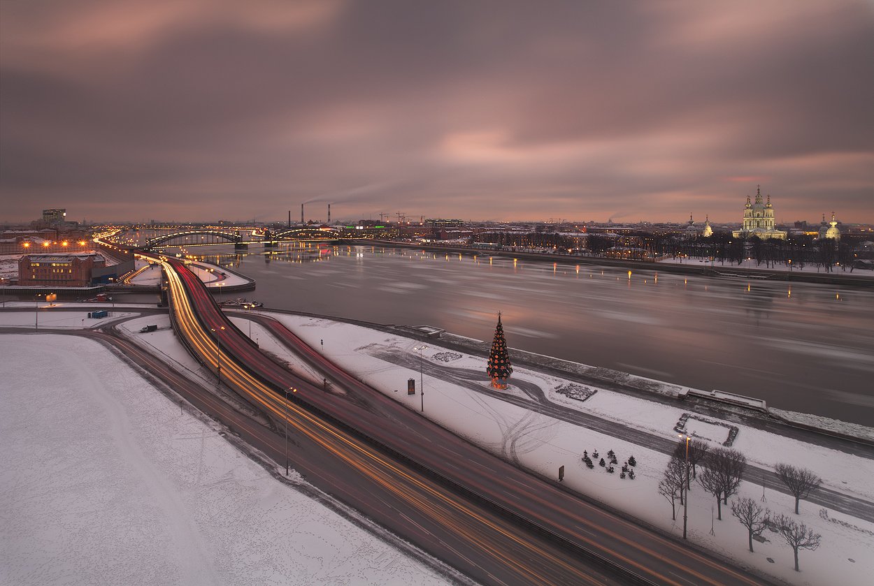 санкт-петербург, нева, охта, ледоход, малоохтинский, большеохтинский, мост, императора петра великого, смольный, собор, EGRA : ЕГРА