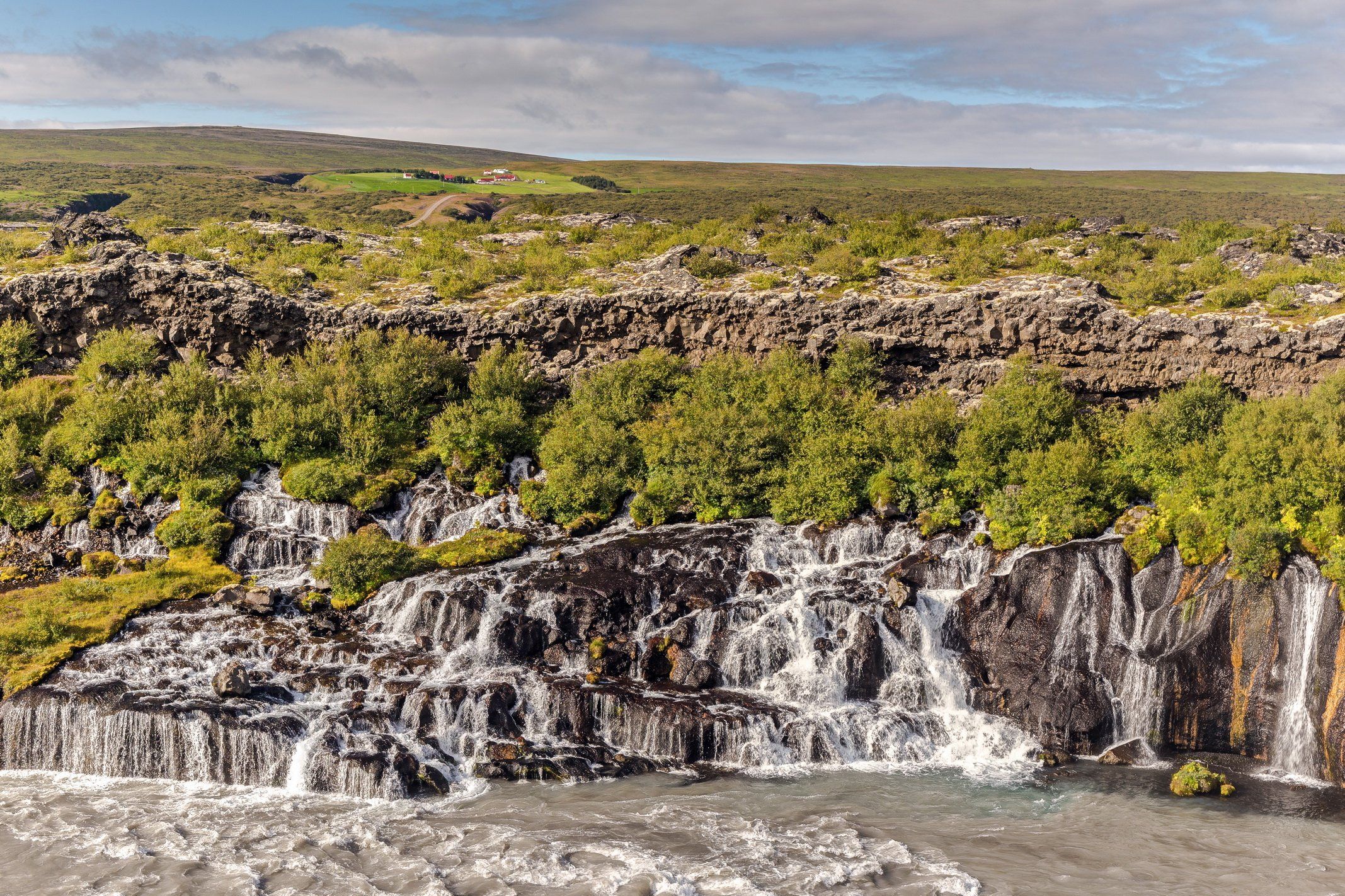 iceland, waterfall, travel, landscape, исландия, водопад, hraunfossar, Михаил Конарев