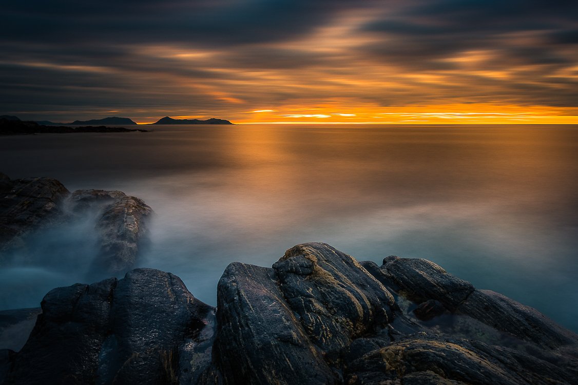 norway,rock,sunset,sea,coast,mood, Tomek Orylski