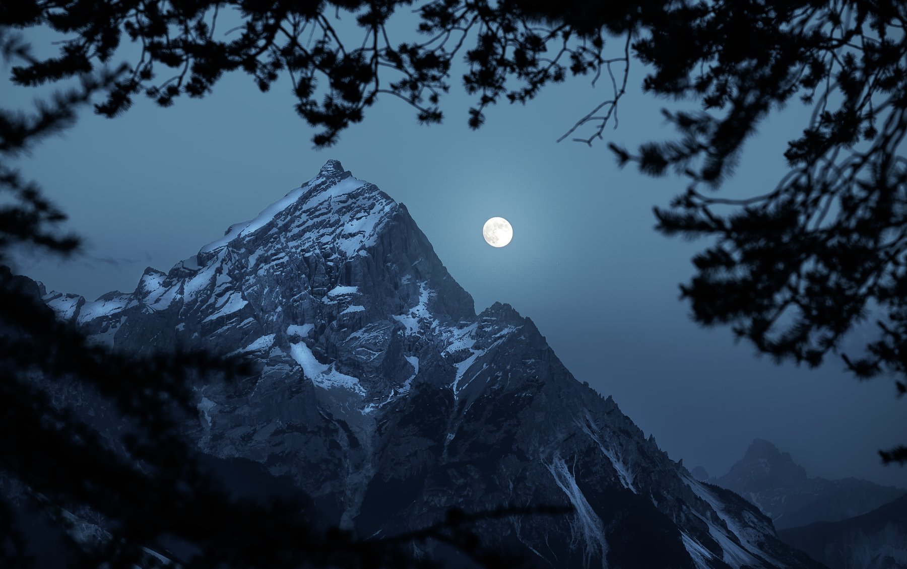 dolomiti, moon, alps, panorama, Сергей Быков