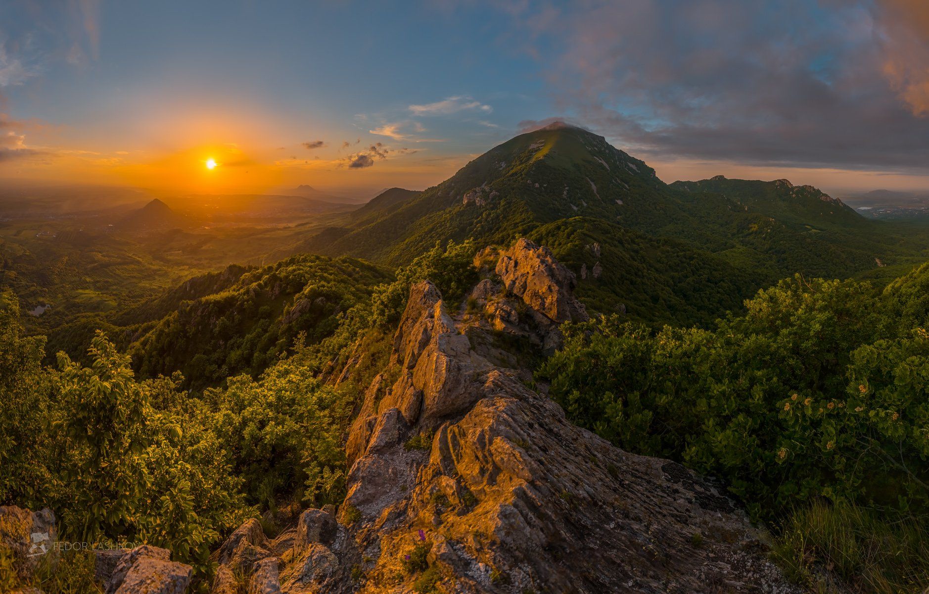 ставропольский край, фотоальбом, ставрополье, горы, закат, лес, дуб, бештау, весна, камень, скала, хребет, кавминводы, небо,, Лашков Фёдор