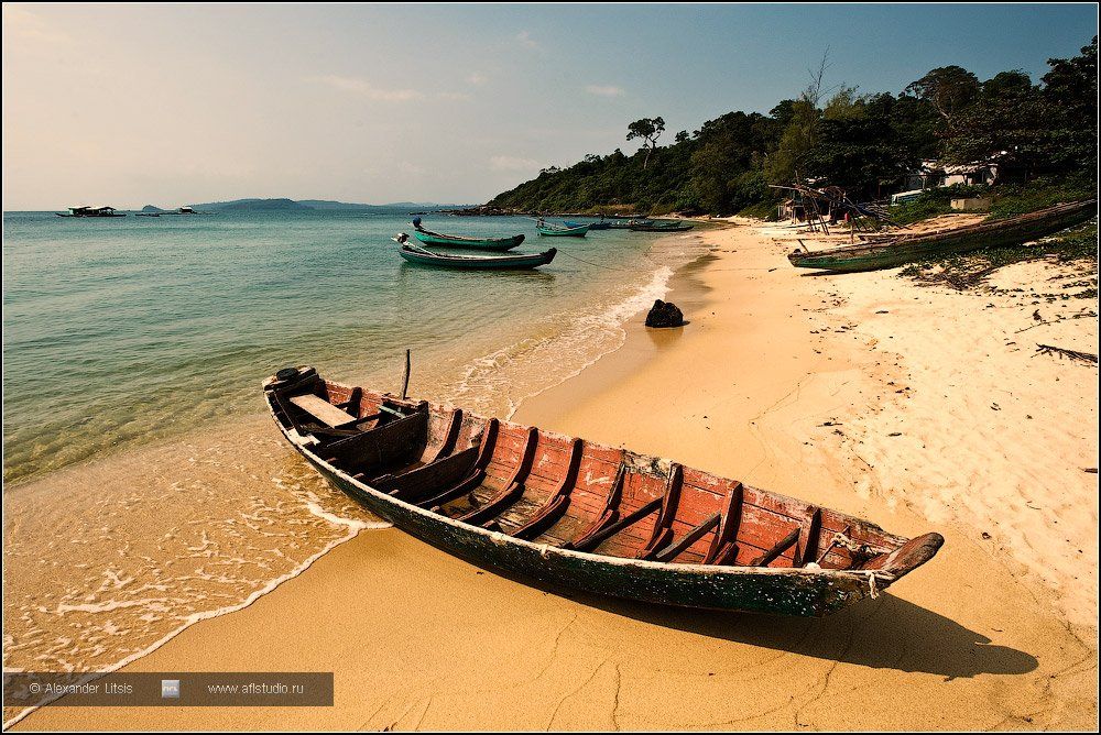 море, лодки, берег, тропики, вьетнам, Александр Лицис