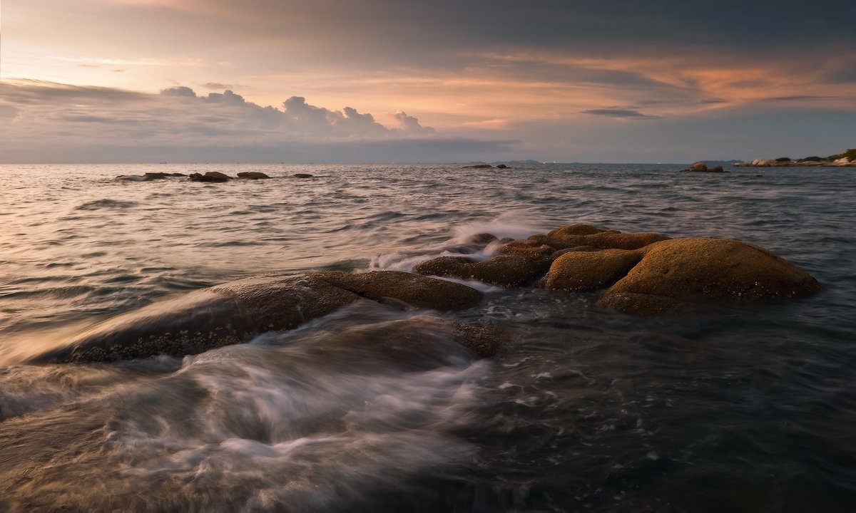 море, камни, закат, тай, Boris Bogdanov