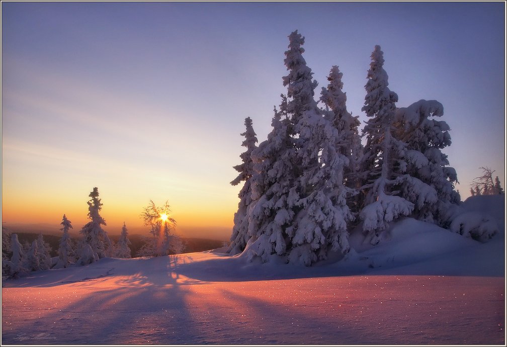 пейзаж, природа, урал, зима, горы, снег, рассвет, Сергей Макурин