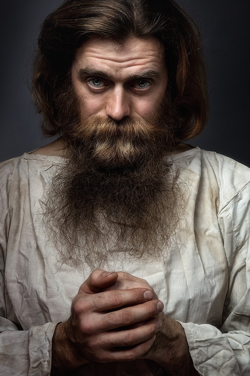 егерь, мужчина, портрет, мужской портрет, красивый, борода, длинная, усы, глаза, Дарья Комарова