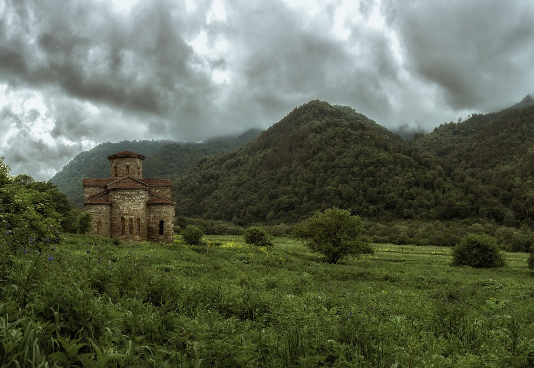 горы, кавказ, храм, церковь, Андрей Горюнов