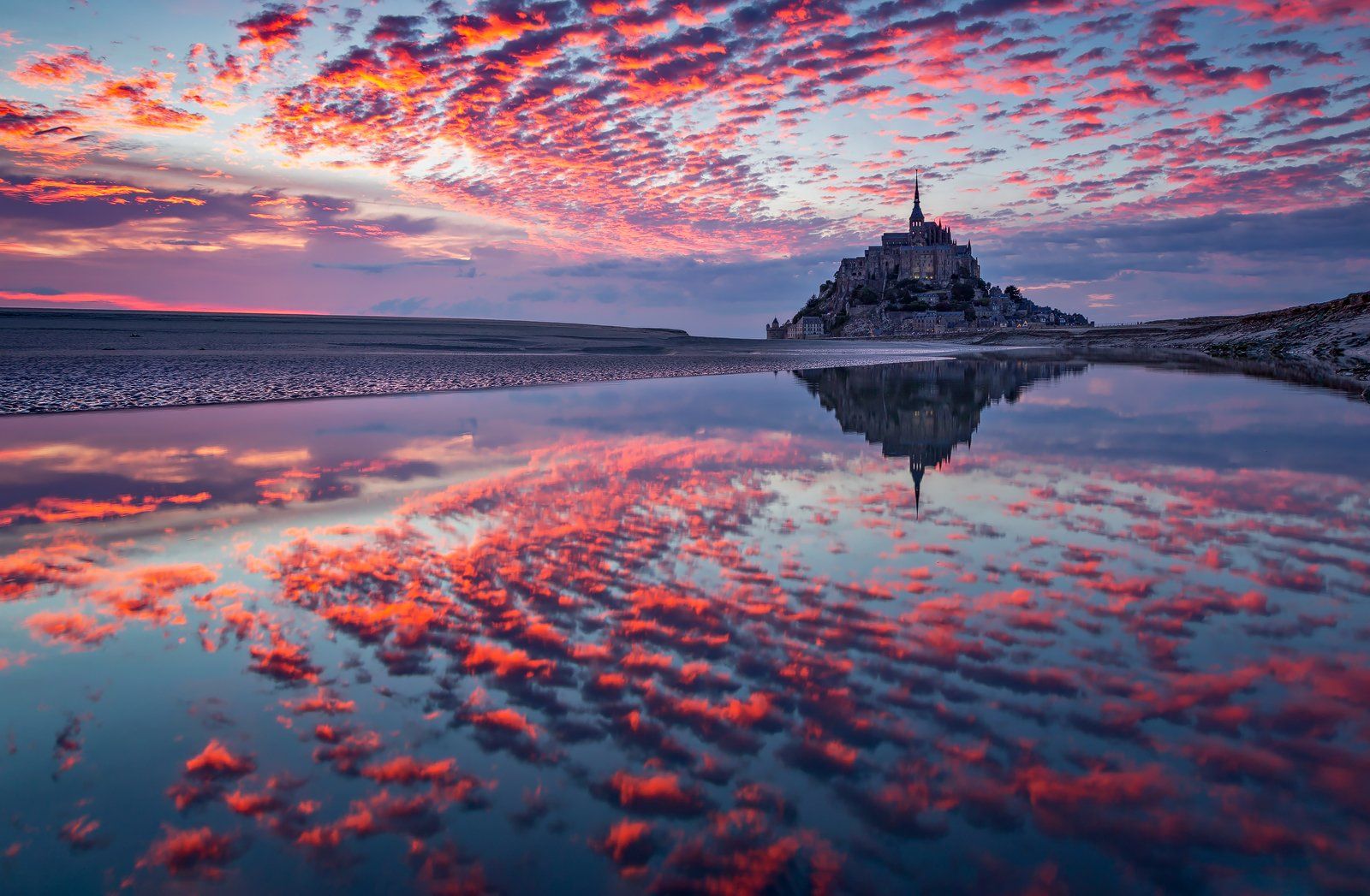 ocean, bretagne, france, sunset, landscape, nature, travel, summer, peak, clouds, island, mont saint michel, reflection, Lazar Ioan Ovidiu