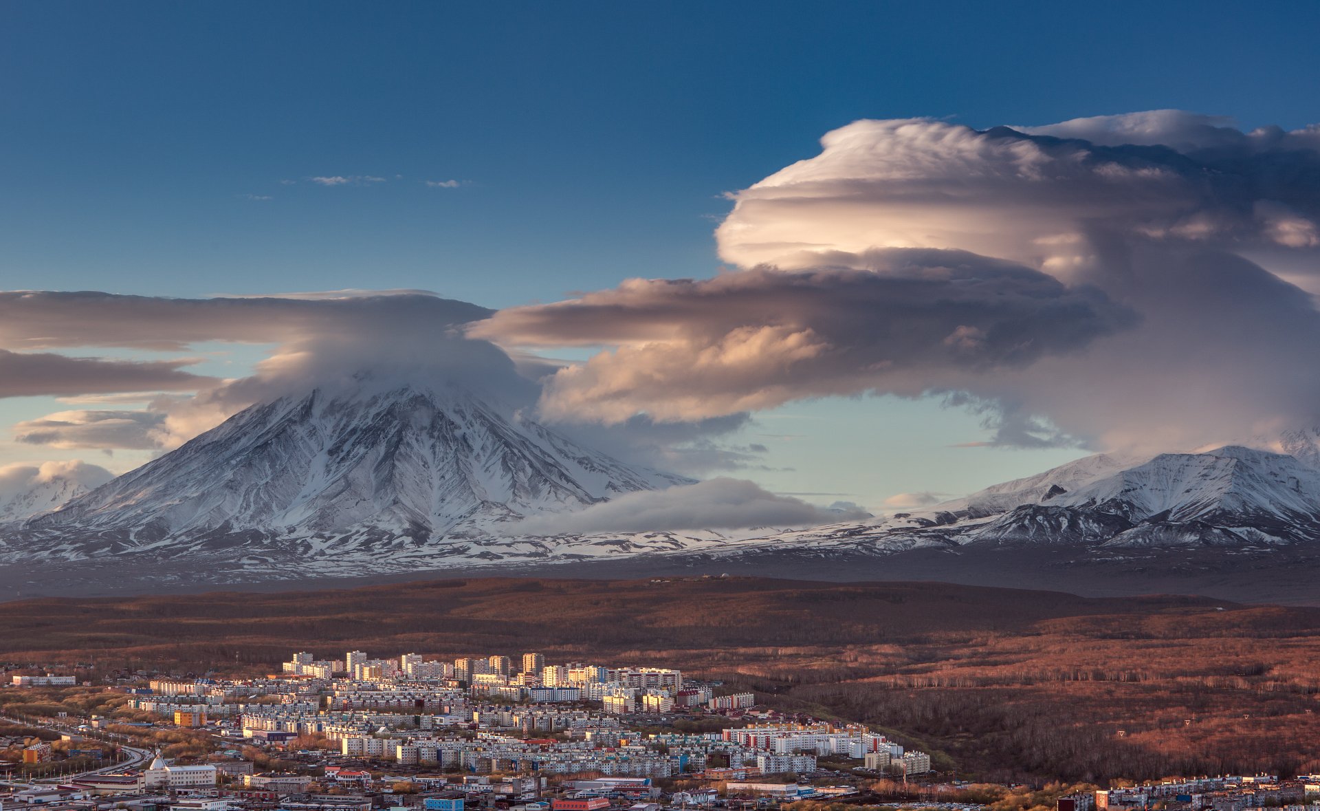 камчатка, корякский, вулкан, закат, Александр Максин