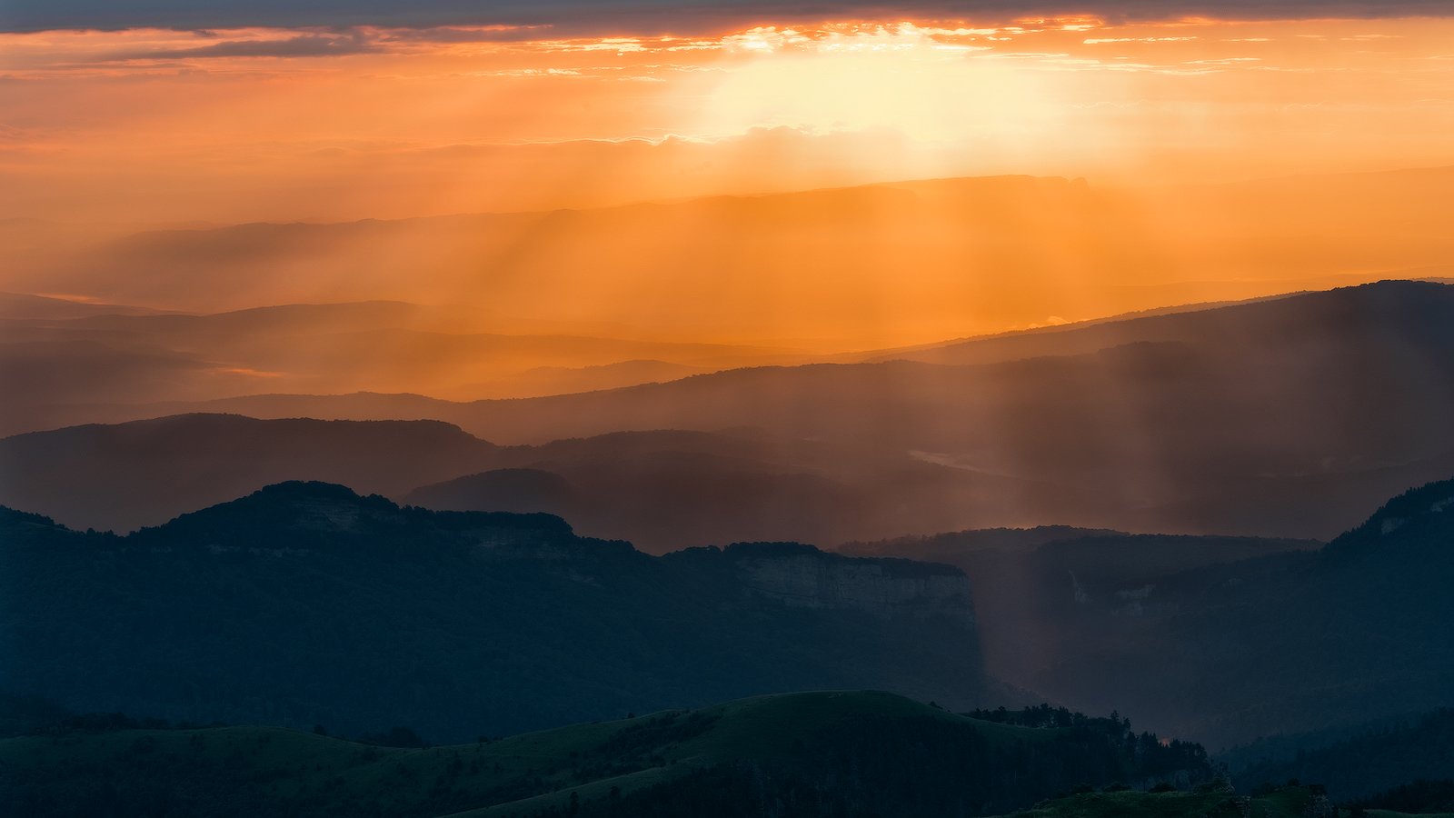 горы, кавказ, рассвет, ФЁДОР