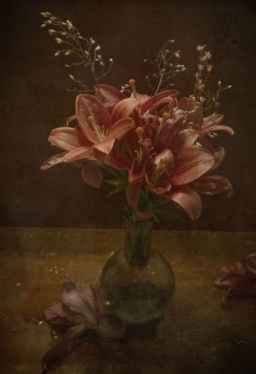 лилия, цветок, цветы, букет, ваза, винтаж, Игорь Токарев