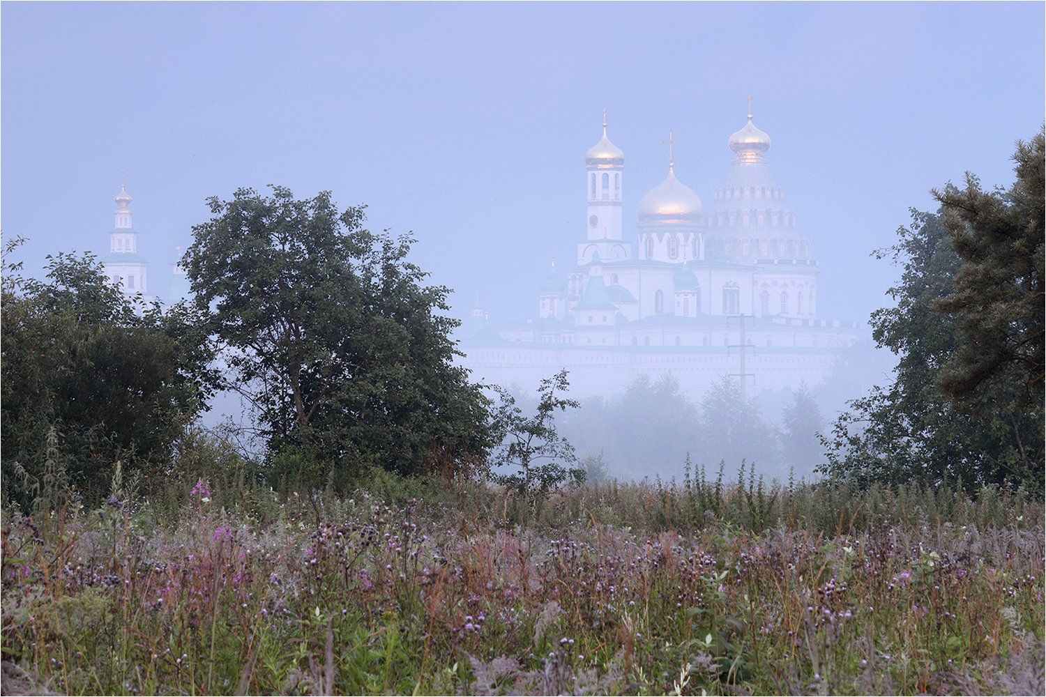 утро, лето, июль, туман, монастырь, истра, новый иерусалим,, Victor Pechenev