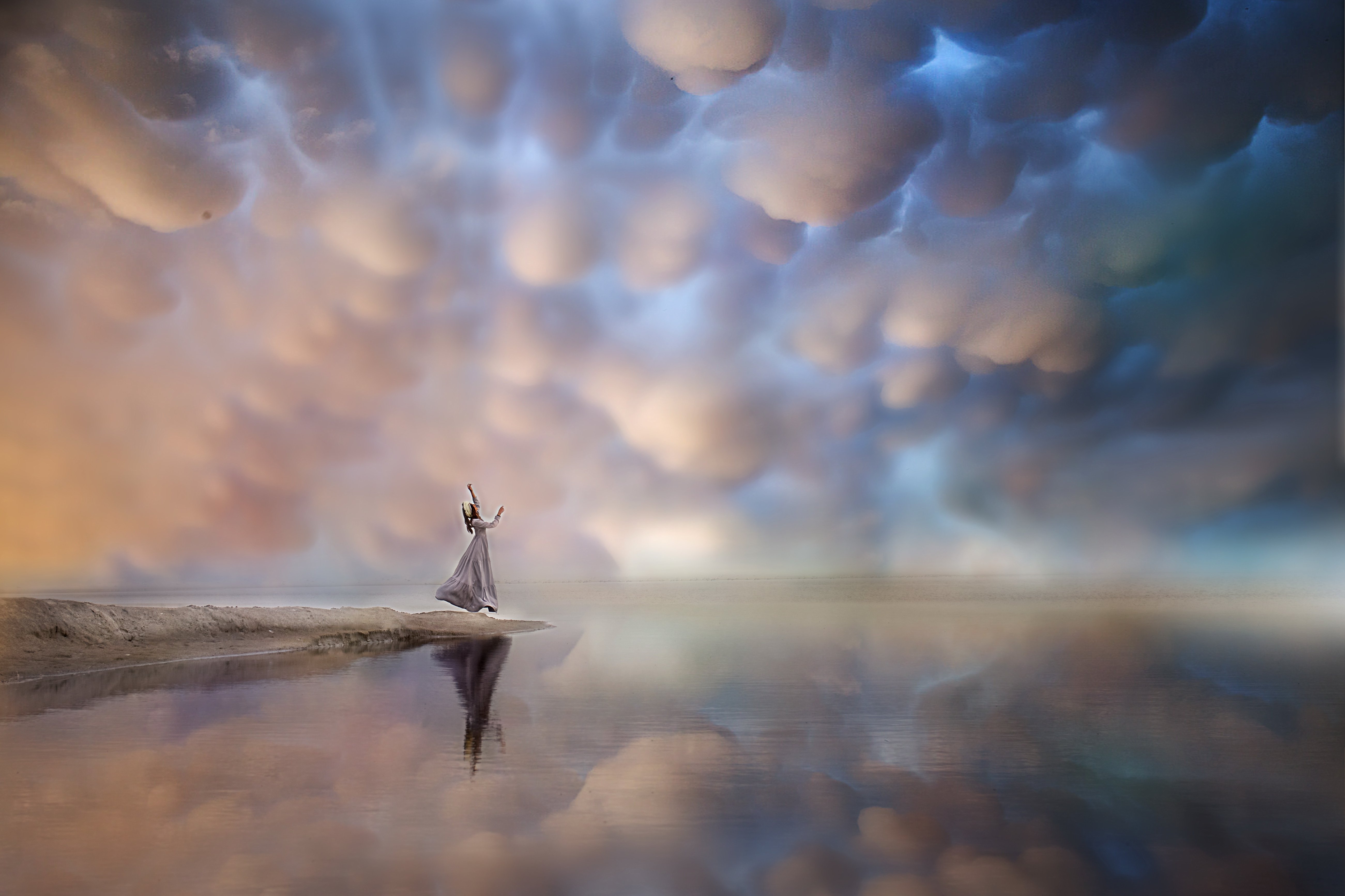 девушка небо облака озеро колдоство, Екатерина Годова