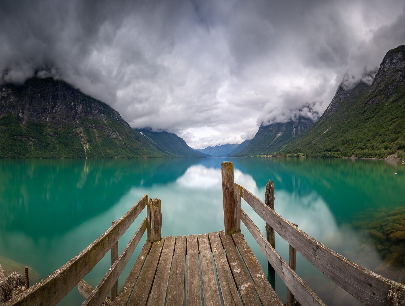 norway,norwegian,lake,clouds,sky,cloudy,lovatnet,mountains,mountain,morning,bridge,water,colour,colorful,nature,natural,, Adrian Szatewicz