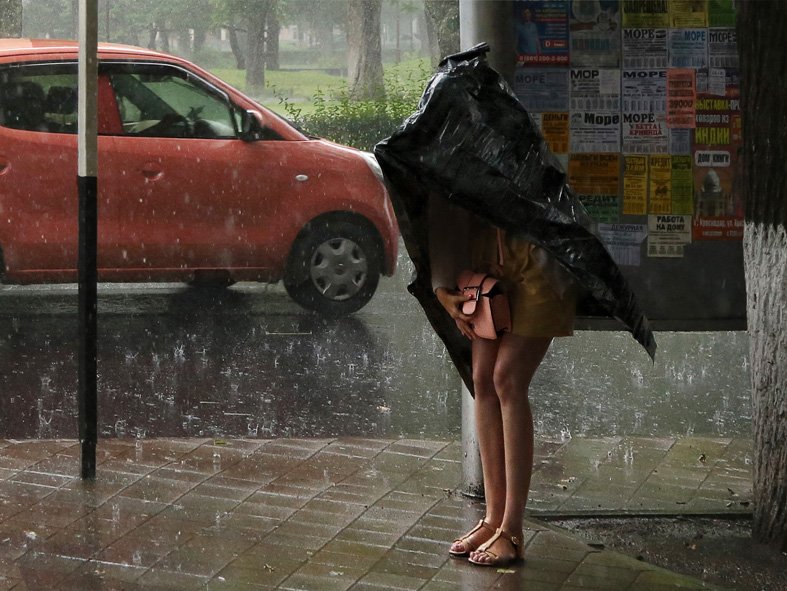 дождь, девушка, машина, Рита Гадар