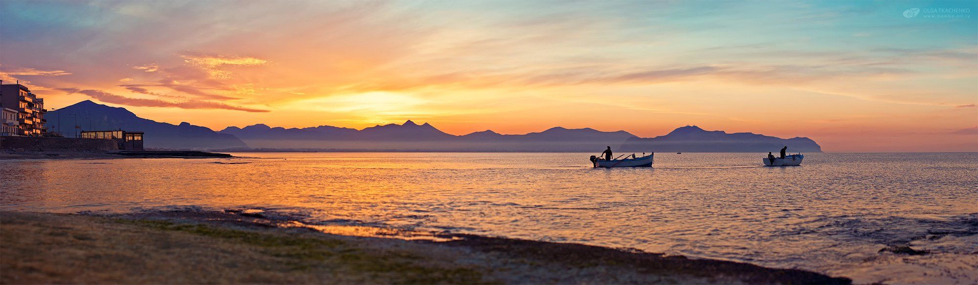 aspra, sicily, sunset, watercsape, boats, Olga Tkachenko