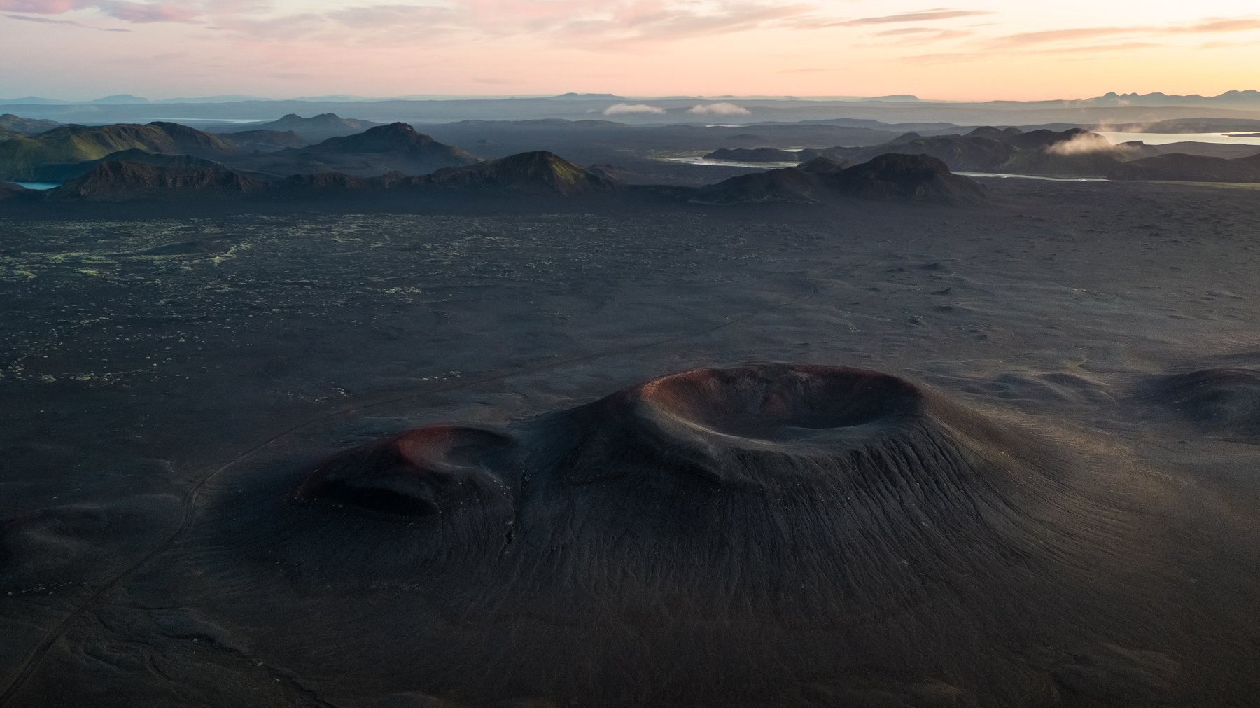 рассвет.исландия,кратер,аэрофотосъёмка,пейзаж, Ruslan Stepanov