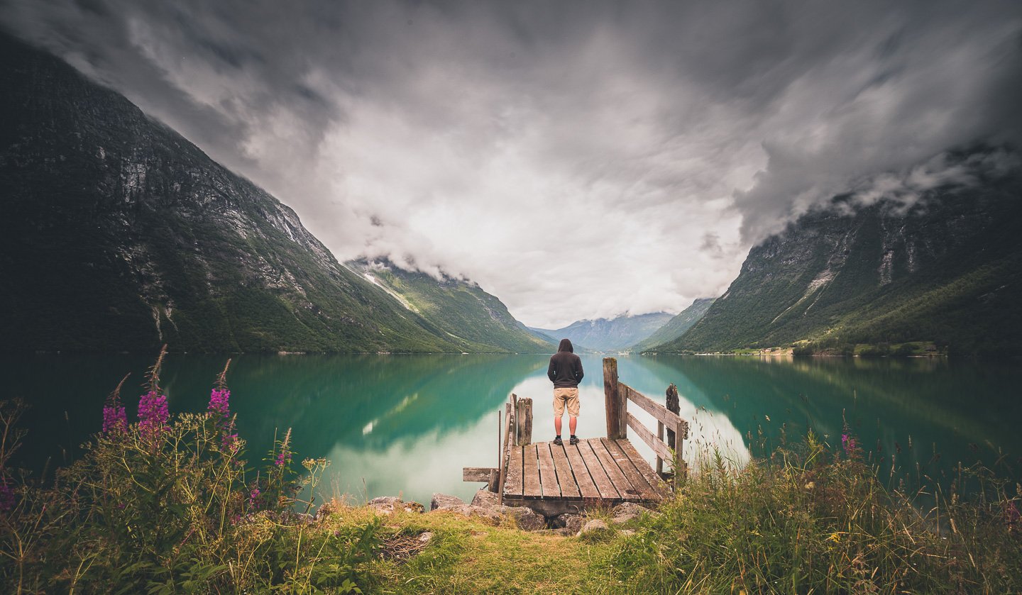 norway,norwegian,landscape,lovatnet,lake,mountains,summer,man,photographer, Adrian Szatewicz