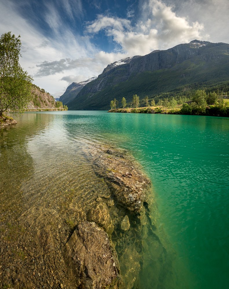 norway,norwegian,lovatnet,lake,mountains,lakeshore,lakeside,water,color,summer,, Adrian Szatewicz