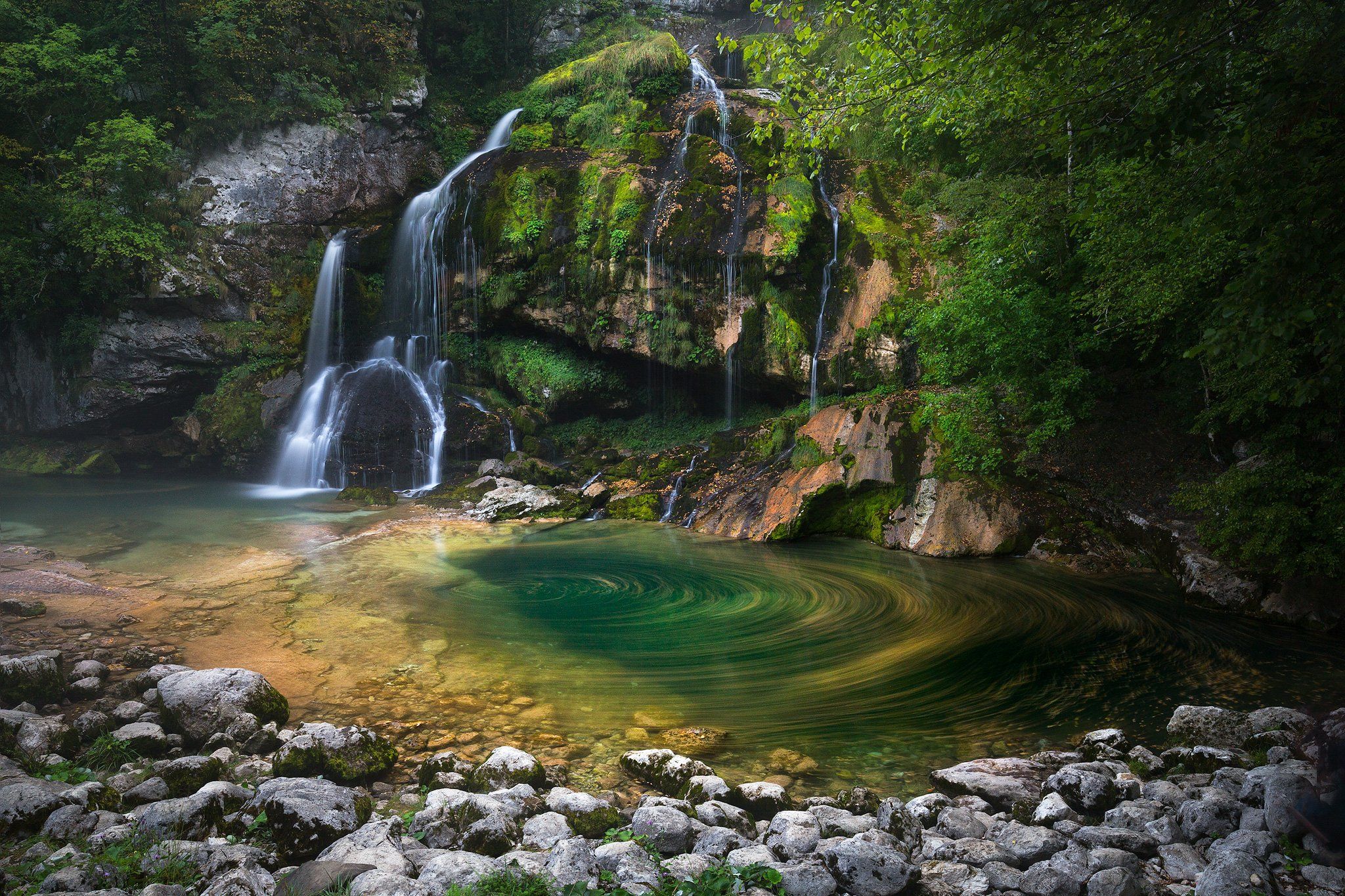 slovenia, waterfall, water, virje, nature, long exposure, slap, rock, mountain, trees,, Adrian Misiak