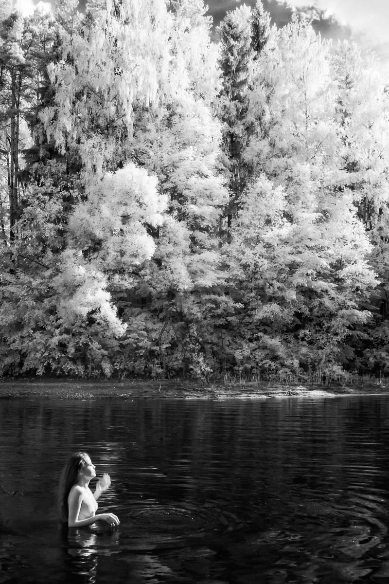 озеро, девушка, ню, ir, инфракрасная фотография, Сергей Козинцев