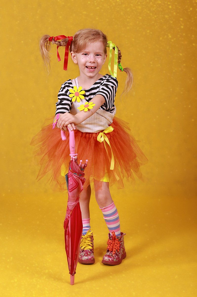 Карнавальный костюм Гномик, Эльф, Пеппи Длинный Чулок для девочки 6-10 лет
