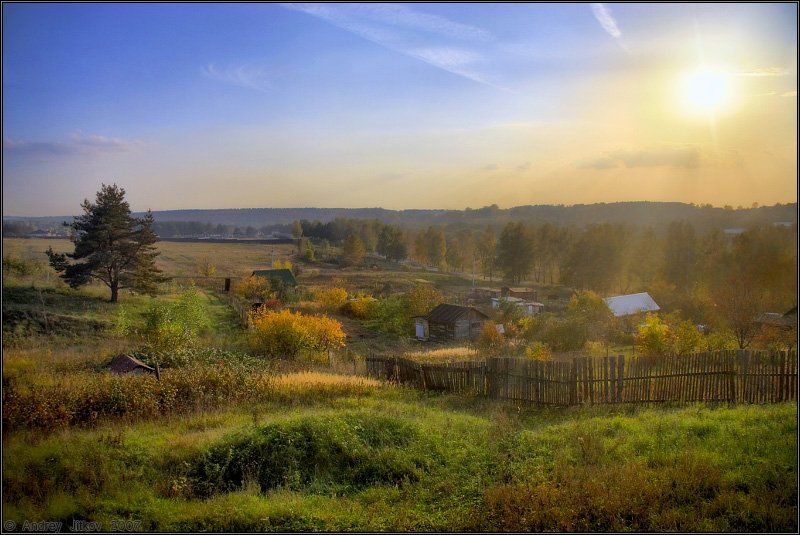 осень, сентябрь, вечер, солнце, пейзаж, Андрей Житков