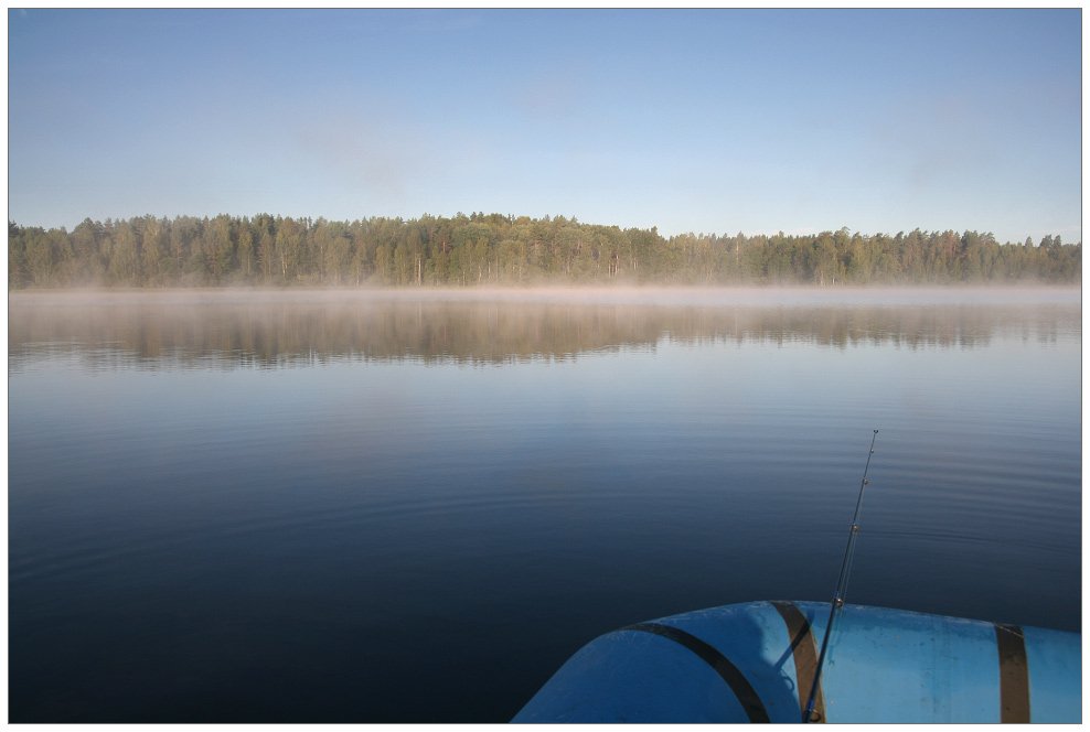 утро, туман, лодка, озеро, селигер, Алексей Самарин