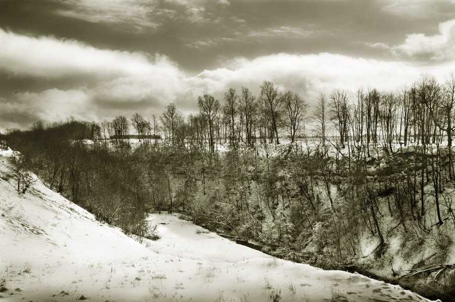 крепость копорье,лес,облака,снег, Евгений Пугачев.
