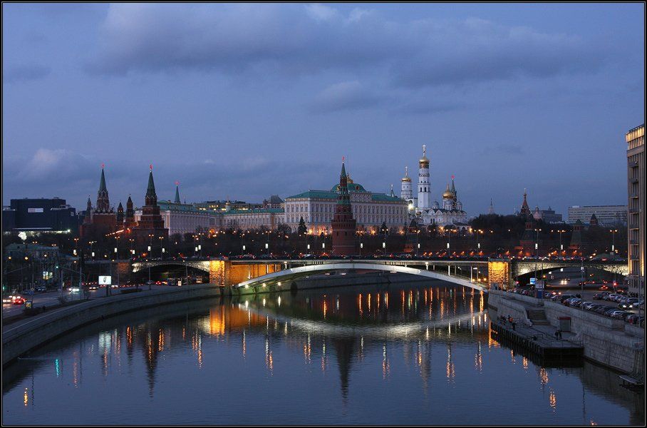 москва кремль закат мост река, Gemini