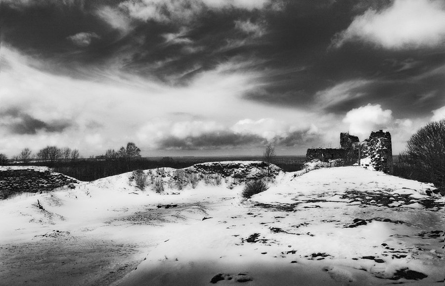 крепость копорье,лес,облака,время,снег, Евгений Пугачев.