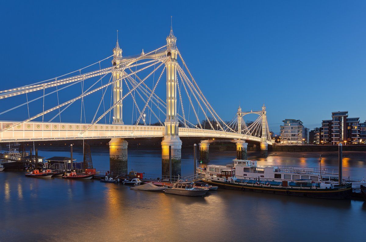 uk, london, river thames, albert bridge, англия, лондон, темза, Alex Darkside