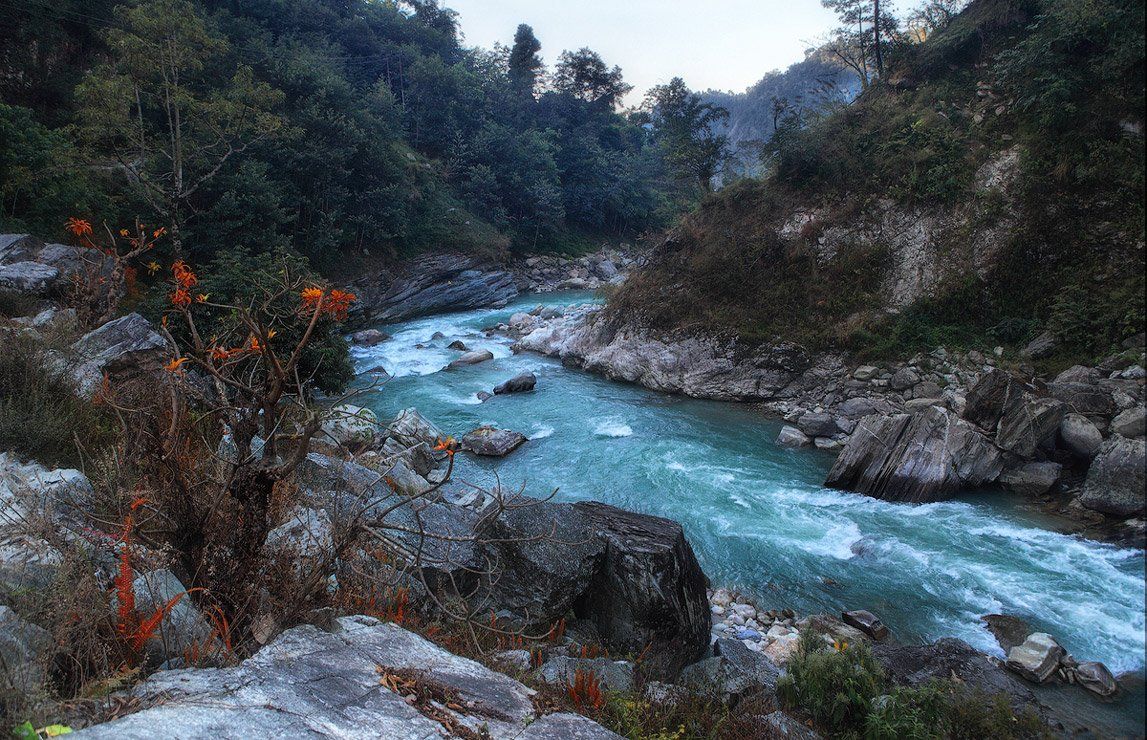 непал, горы, гималаи, река, Сергей
