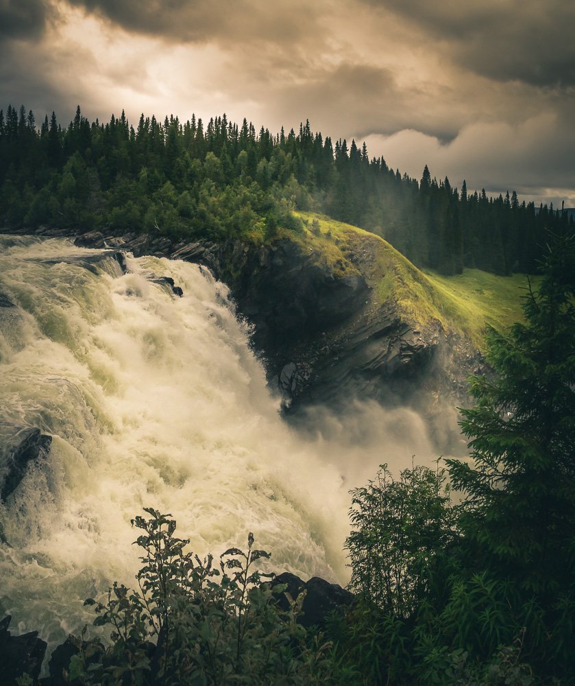 tannforsen,sweden,swedish,waterfall,falls,river,forest,mountains,rainy,water, Adrian Szatewicz