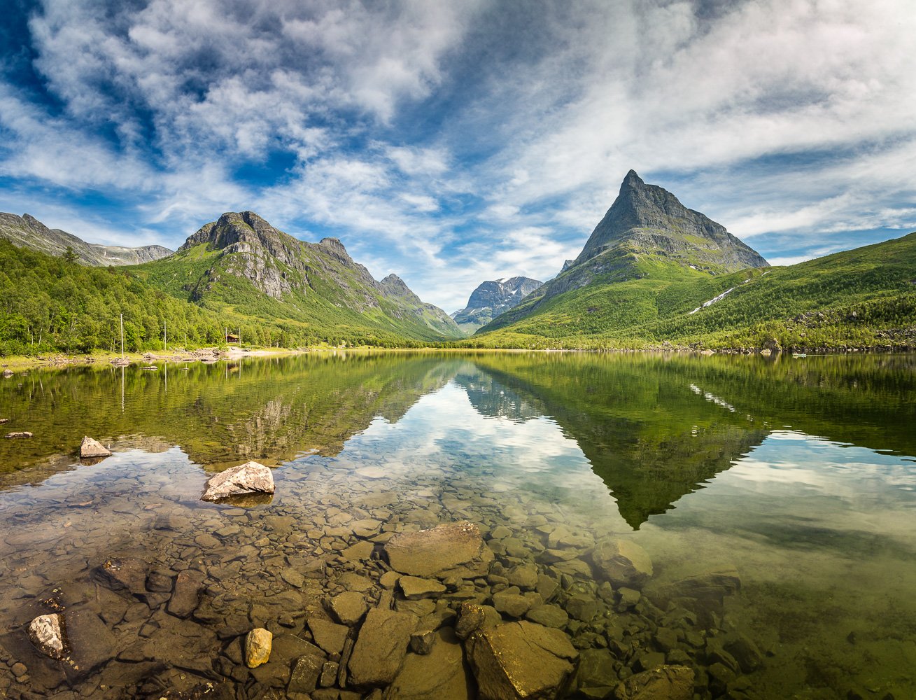 innerdalen,trollheimen,norway,norwegian,national park,summer,lake,reflections,water,sunlight,panoramic, Adrian Szatewicz