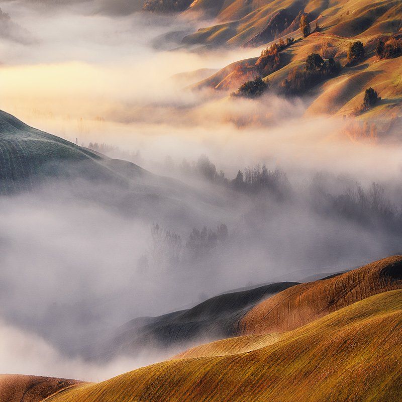 tuscany. тоскана, туман, волны,fog, mist, waves, Jarek Pawlak