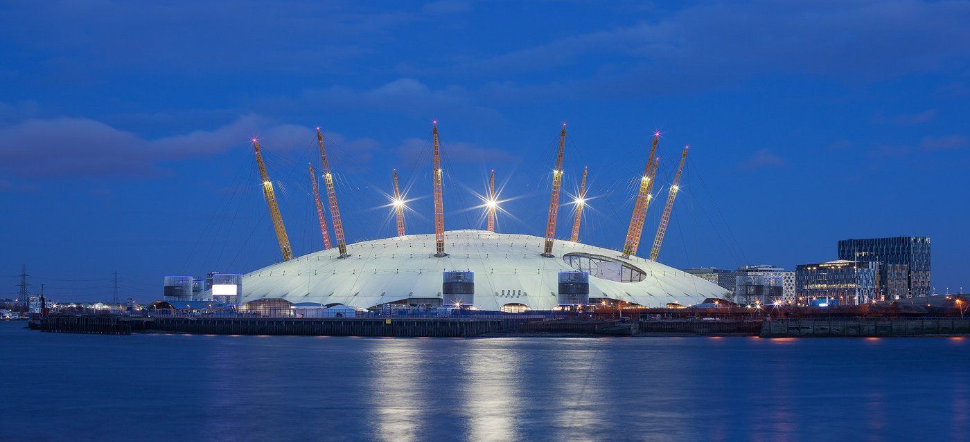 uk, london, o2 arena, blue hour, англия, лондон, Alex Darkside