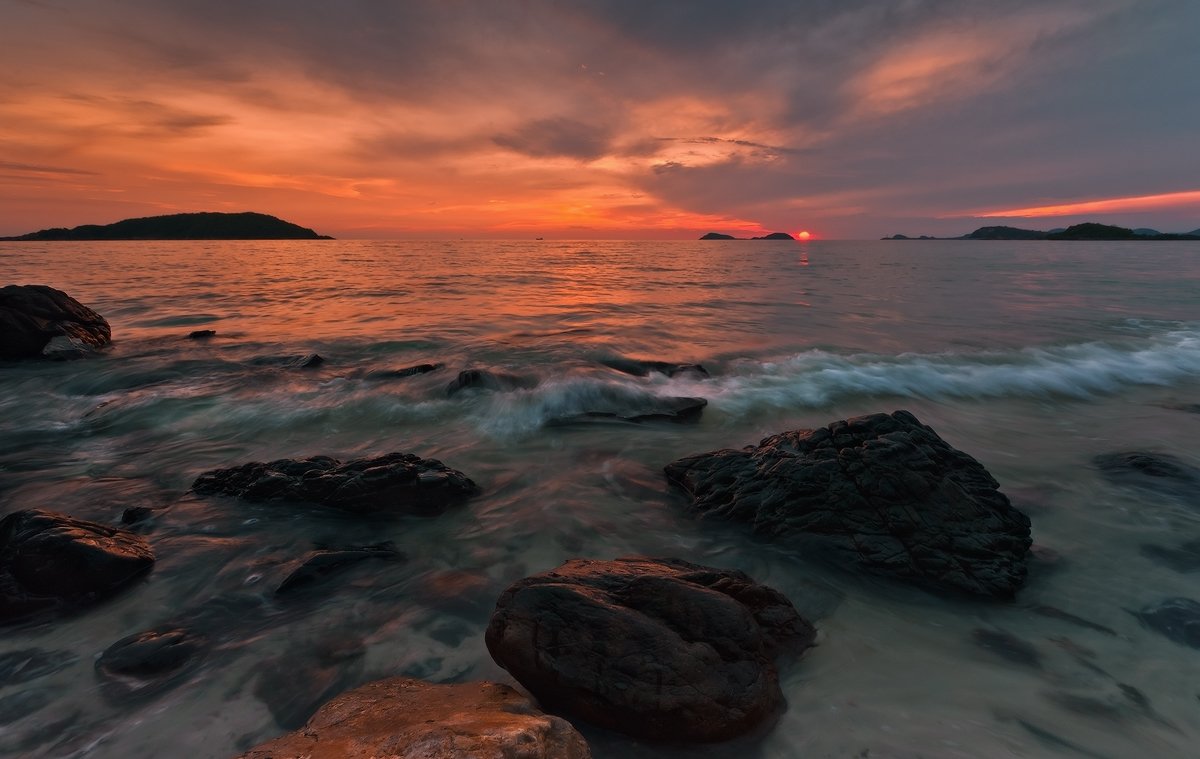 тайланд, закат, солнце, камни, пейзаж, Boris Bogdanov