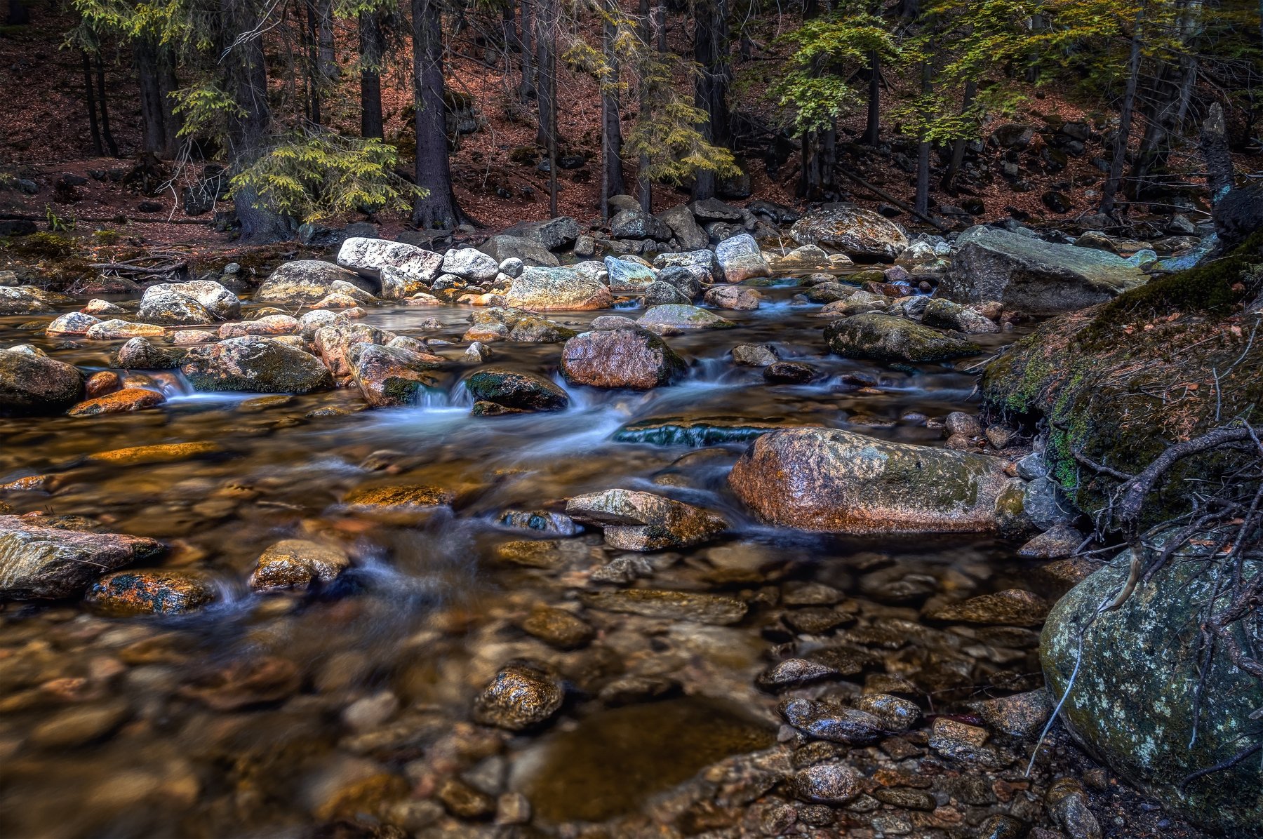Природа, лес река вода водоём камни лето водопад, Андрей Ожерельев