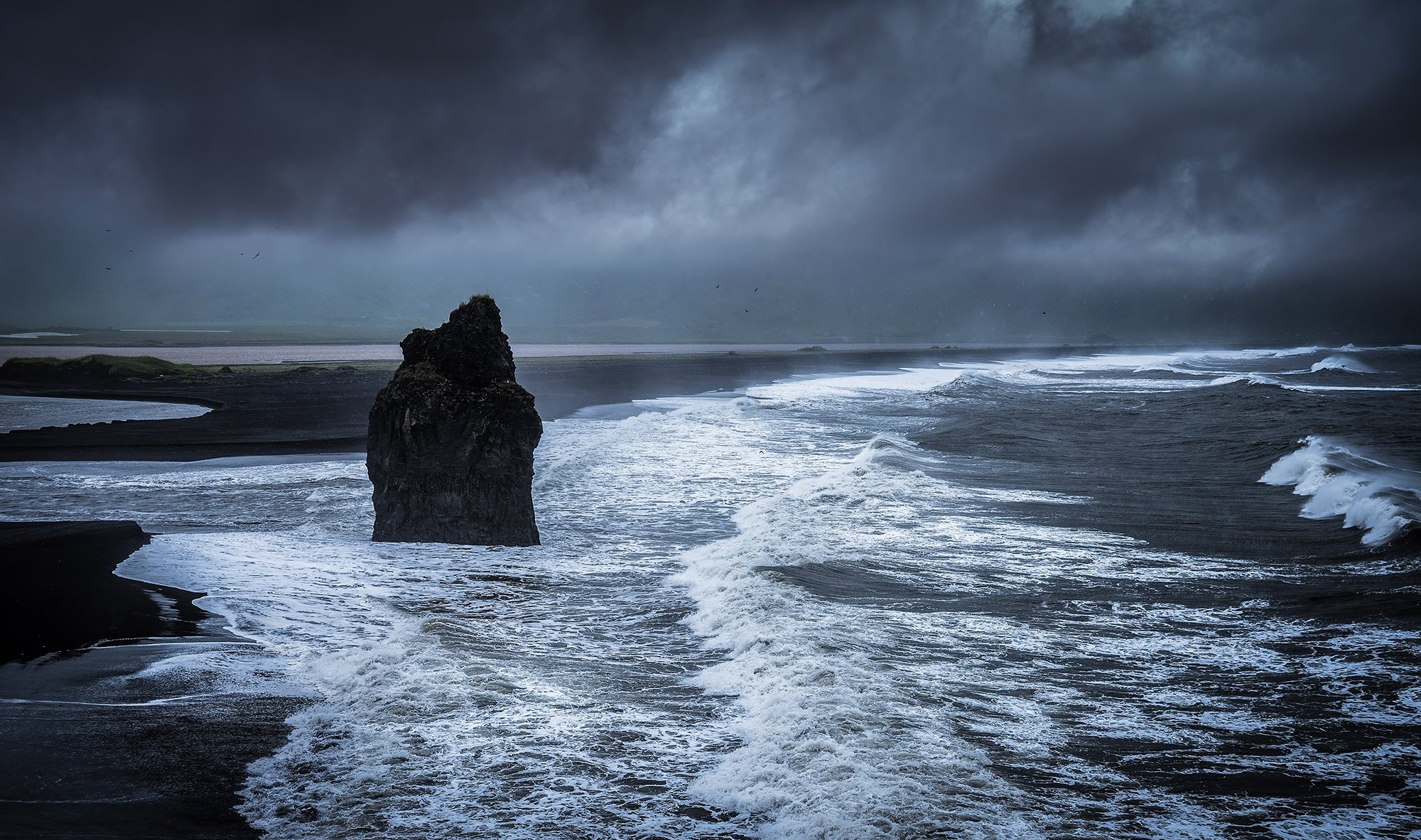 исландия шторм вик океан черный пляж, Andriy Tkachenko