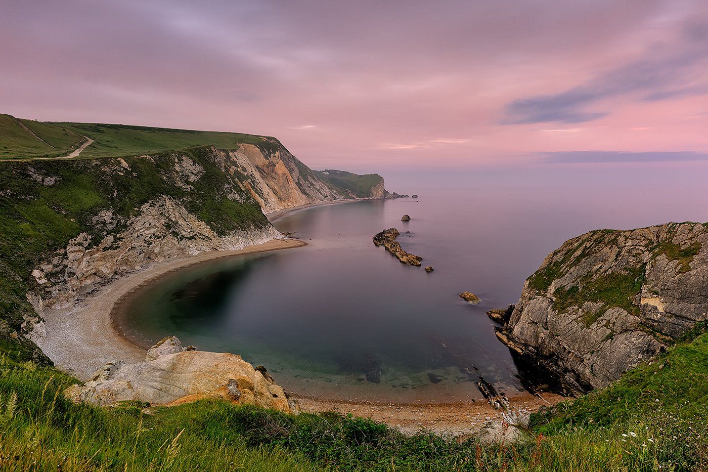 Dorset coast, North Sea, UK, long exposure, sunset, Jurassic coast, summer, Ольга Тарасюк