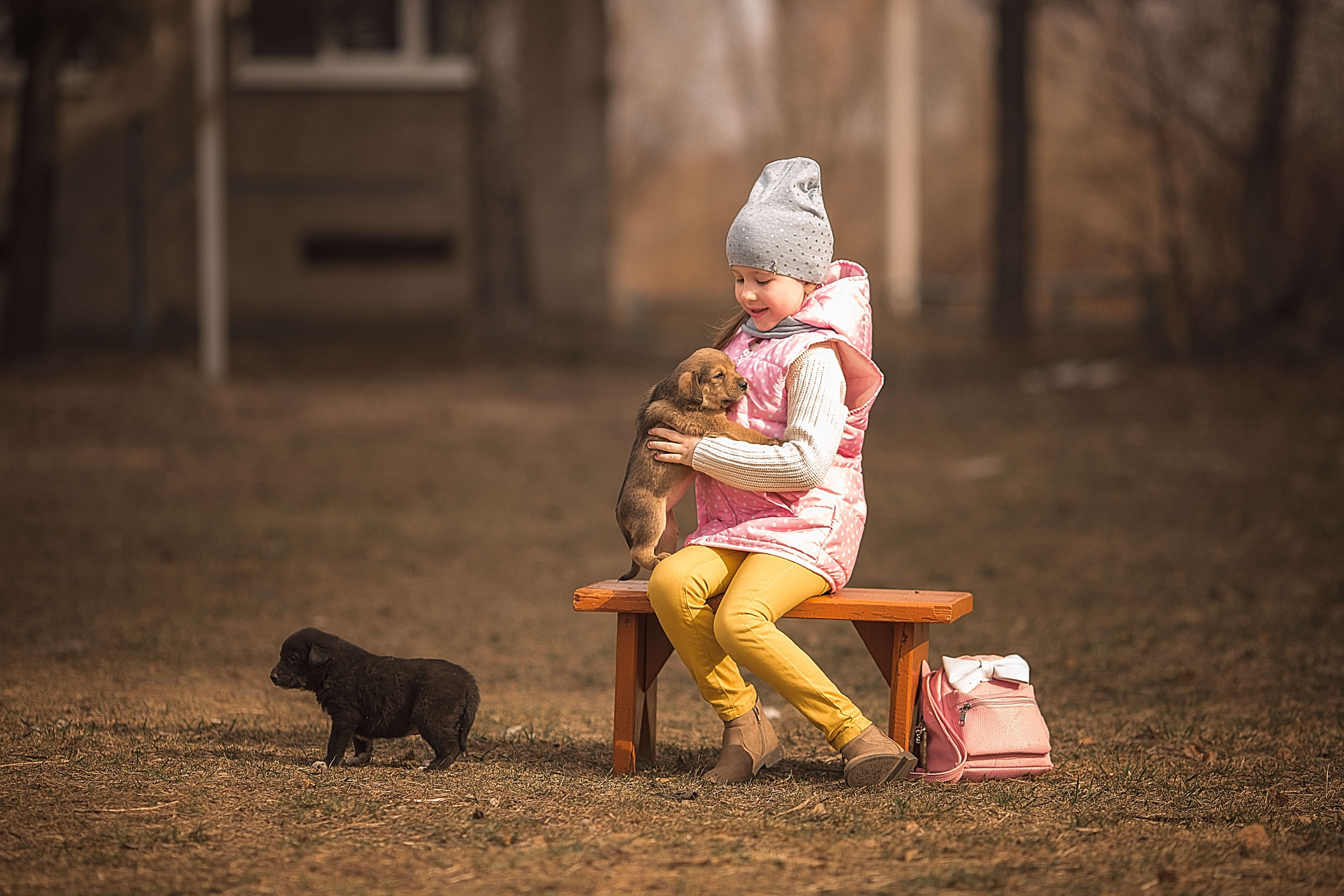 девочка, щенки, весна, фотосессия, фотопроект, Владимир Васильев