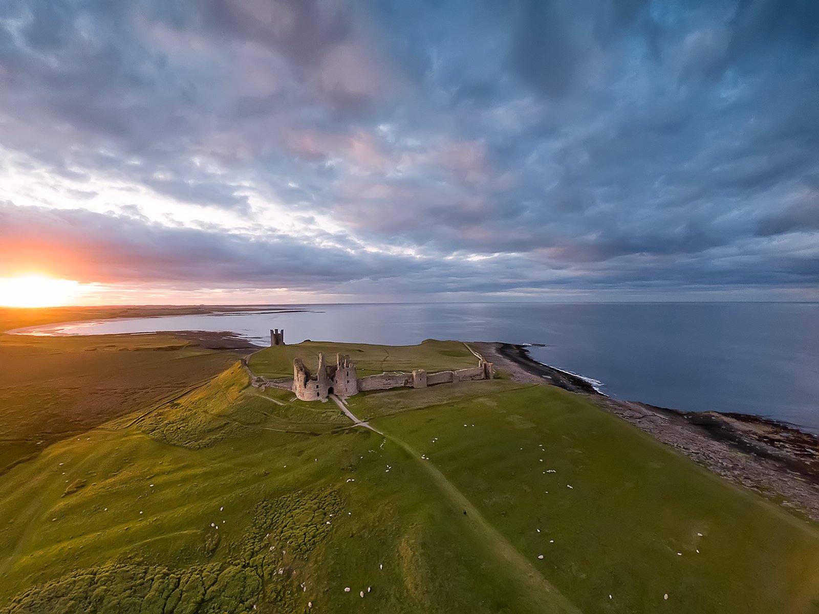 Northumberland, coastline, North Sea, UK, sunset, Ольга Тарасюк